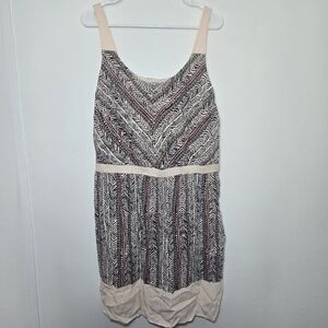 Ann Taylor For Loft Womens Tank Dress Geometric Print Knee Length Size 16